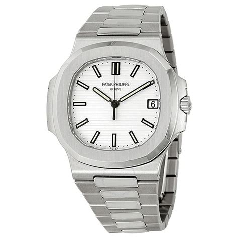 Patek Philippe Silvery White Dial Stainless Steel Men's Watch 